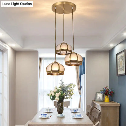 DecorBites™ DecorBites™ Dome Shaped Metallic Gold Semi Flush Mount with Opal Glass Shade for Dining Room