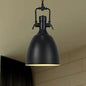 Domed Metallic Ceiling Pendant - 11"/14.5" Width - Industrial 1 Head - Black