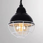 Double Bubble Indoor Pendant Light with Wire Frame, Farmhouse Metal, 1 Light - Black/White Ceiling Pendant