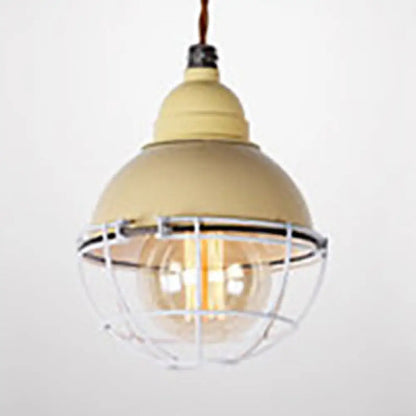 Double Bubble Indoor Pendant Light with Wire Frame, Farmhouse Metal, 1 Light - Black/White Ceiling Pendant