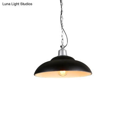 Double Bubble Pendant Lamp - Industrial Black Metal Suspension Lighting for Kitchen