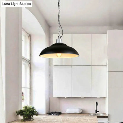 Double Bubble Pendant Lamp - Industrial Black Metal Suspension Lighting for Kitchen