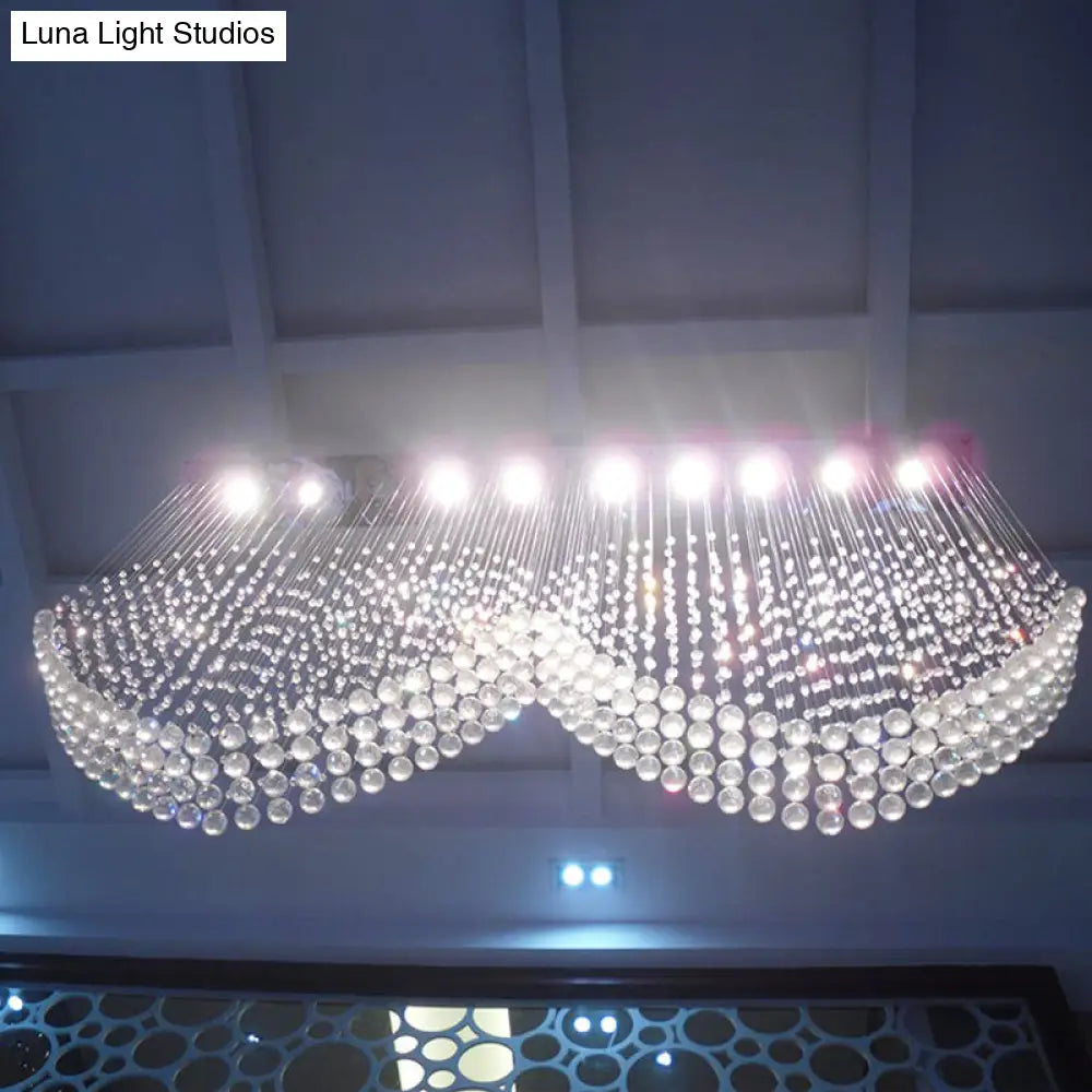 DecorBites™ DecorBites™ Double Heart Crystal Chandelier - Modern Satin Nickel Flush Mount with 5 Lights