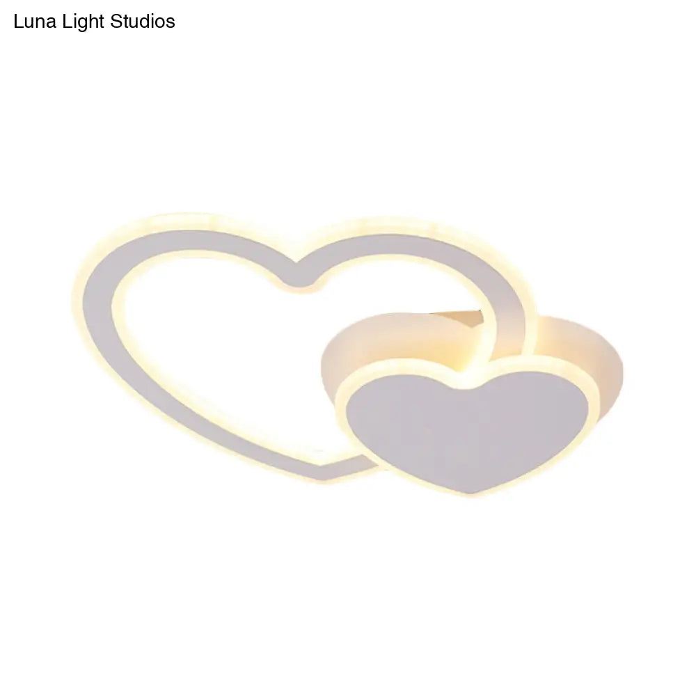 DecorBites™ DecorBites™ Double Loving-Heart Kids LED Flush Ceiling Light - Vibrant Undertint, Ideal for Kid's Bedroom