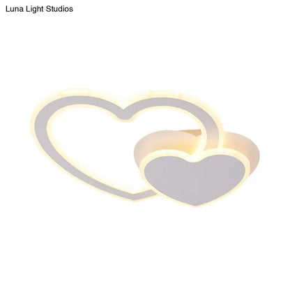 DecorBites™ DecorBites™ Double Loving-Heart Kids LED Flush Ceiling Light - Vibrant Undertint, Ideal for Kid's Bedroom