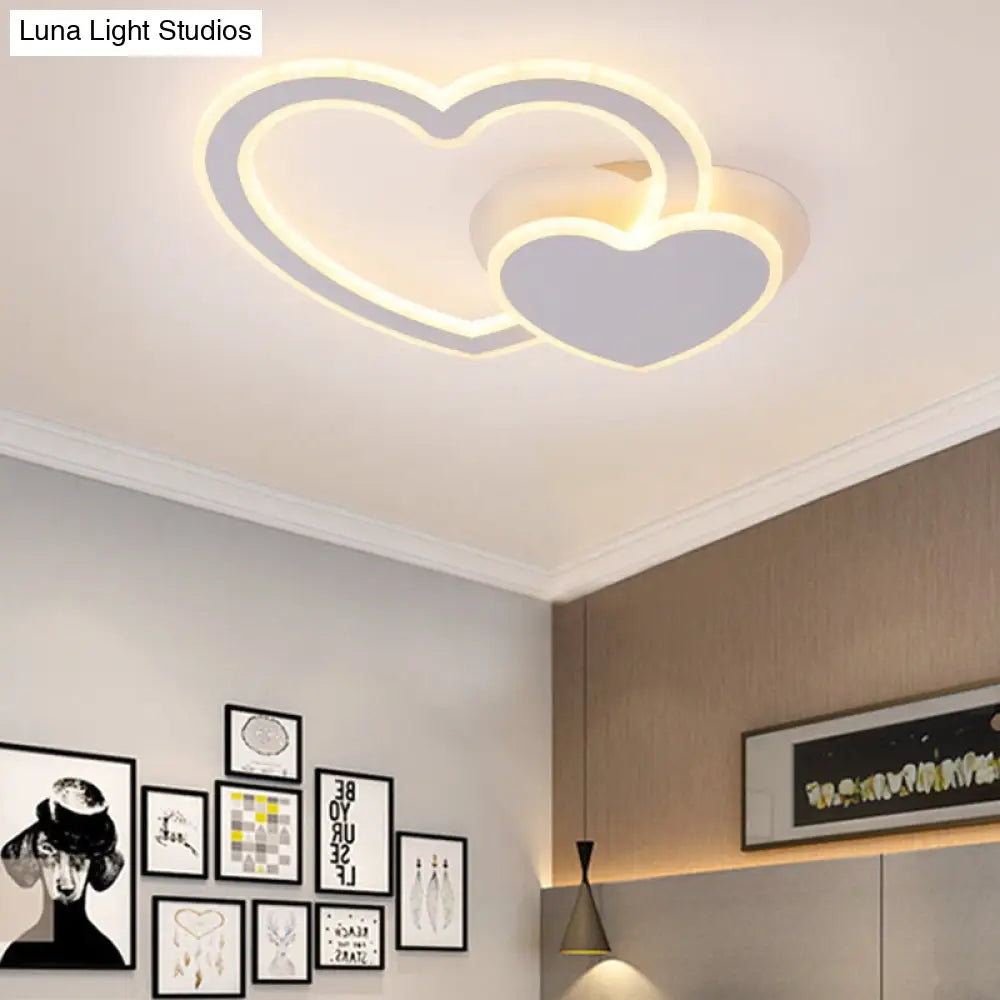 DecorBites™ DecorBites™ Double Loving-Heart Kids LED Flush Ceiling Light - Vibrant Undertint, Ideal for Kid's Bedroom