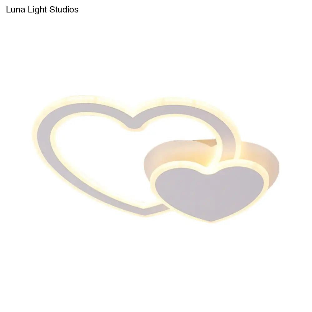 DecorBites™ DecorBites™ Double Loving-Heart Kids LED Flush Ceiling Light - Vibrant Undertint, Ideal for Kid's Bedroom