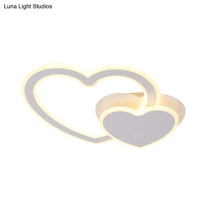 DecorBites™ DecorBites™ Double Loving-Heart Kids LED Flush Ceiling Light - Vibrant Undertint, Ideal for Kid's Bedroom