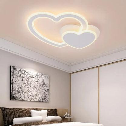 DecorBites™ DecorBites™ Double Loving-Heart Kids LED Flush Ceiling Light - Vibrant Undertint, Ideal for Kid's Bedroom