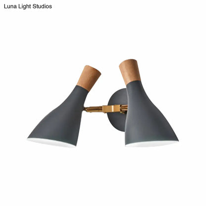 DecorBites™ Double Shade Gray/Green Nordic Wall Sconce with Metallic Finish - Perfect Living Room Lighting