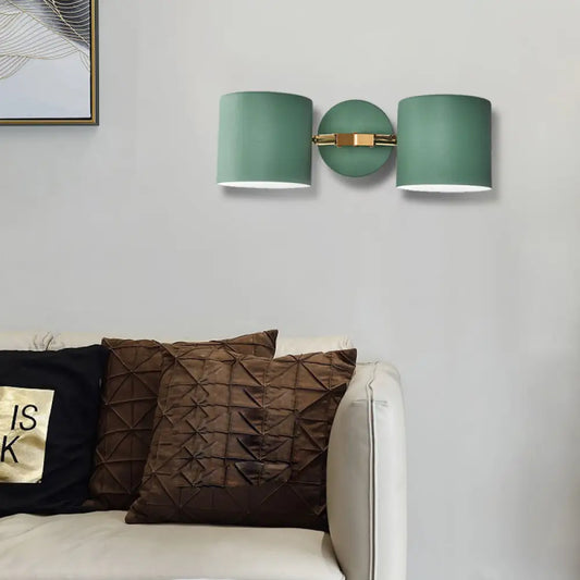 DecorBites™ Double Shade Gray/Green Nordic Wall Sconce with Metallic Finish - Perfect Living Room Lighting