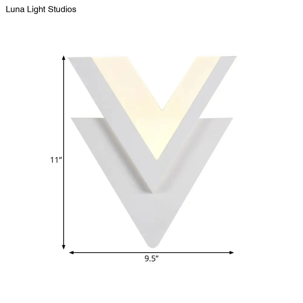 DecorBites™ Double-V Acrylic LED Wall Sconce Light Fixture in Warm/White for Simplicity in the Bedroom