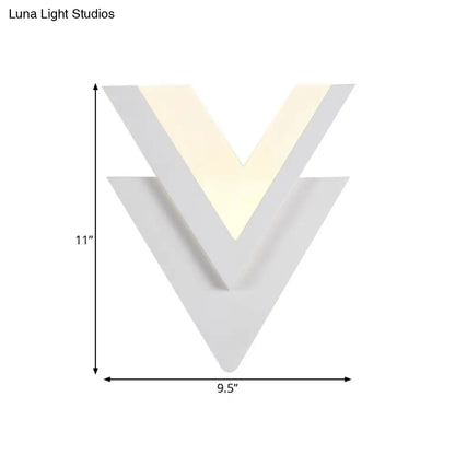 DecorBites™ Double-V Acrylic LED Wall Sconce Light Fixture in Warm/White for Simplicity in the Bedroom