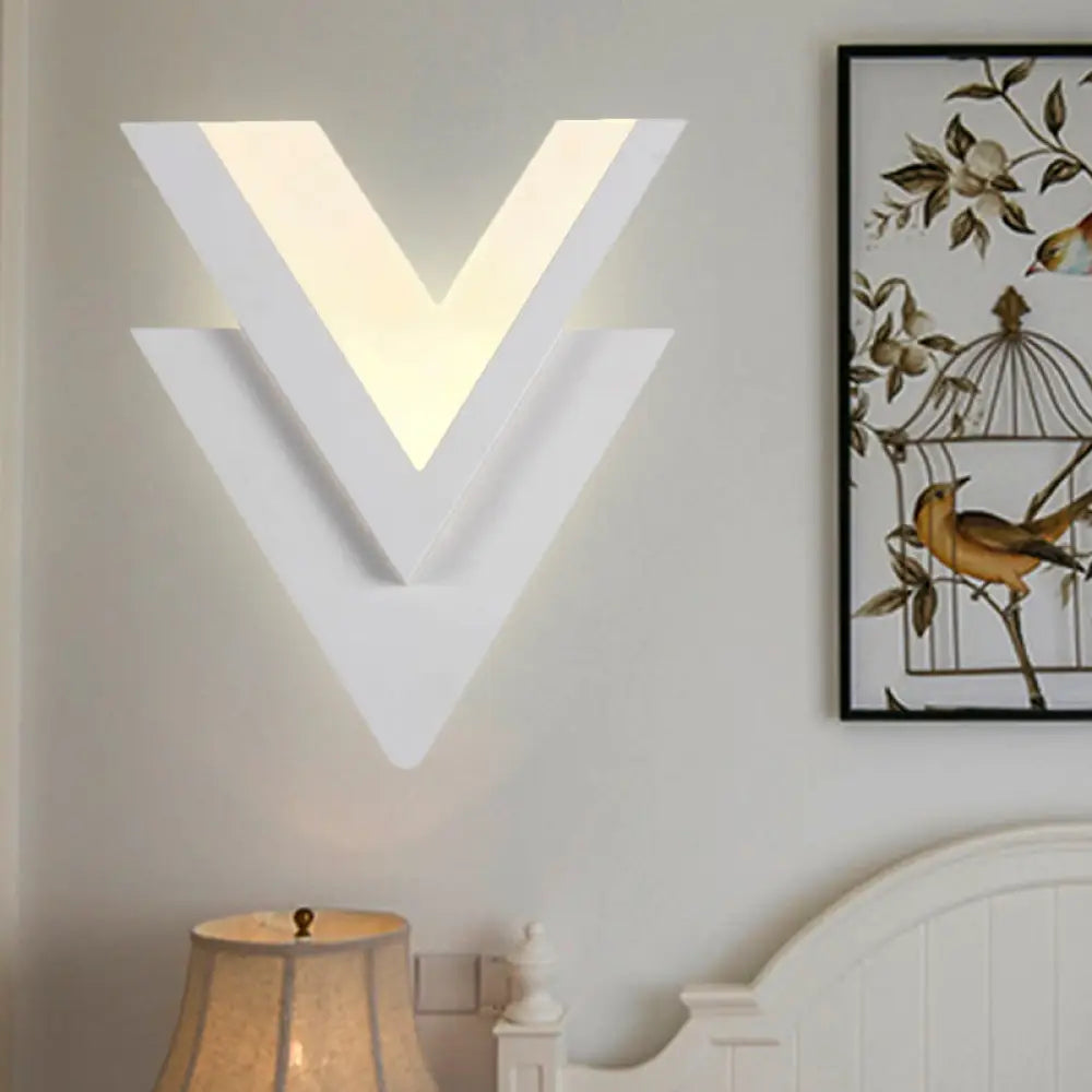 DecorBites™ Double-V Acrylic LED Wall Sconce Light Fixture in Warm/White for Simplicity in the Bedroom