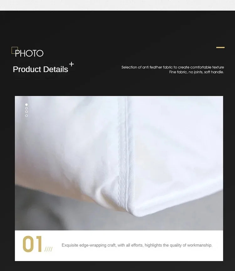 White anti-feather fabric with fine seamless stitching on the down duvet 95 white goose down for hotel use