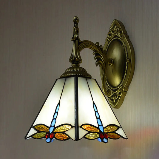 DecorBites™ DecorBites™ Dragonfly Stained Glass Wall Sconce - Decorative Mount Lamp
