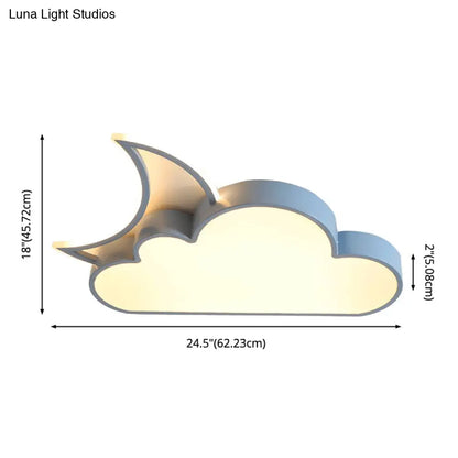 DecorBites™ DecorBites™ Dreamy Bedroom Glow: Nordic LED Cloud and Moon Metal Flush Mount Ceiling Light