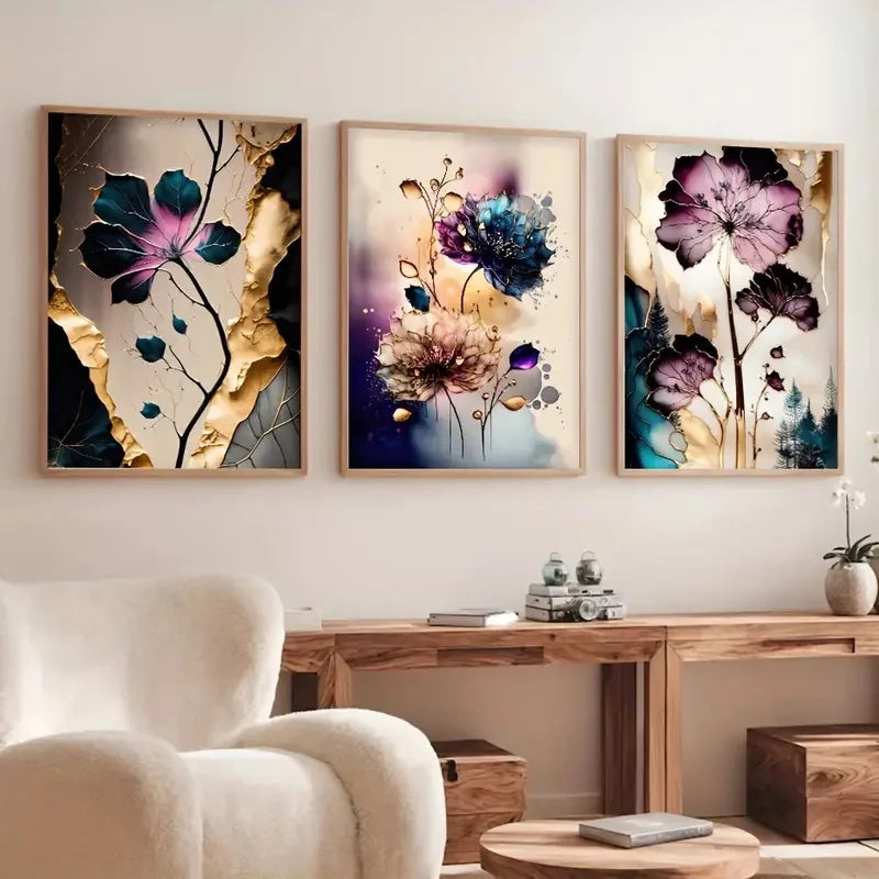Dreamy Flowers Canvas Posters Set