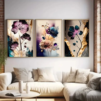 Dreamy Flowers Canvas Posters Set