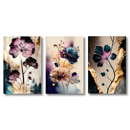 Dreamy Flowers Canvas Posters Set - CJ50295-3PCS / 40x50cm no frame