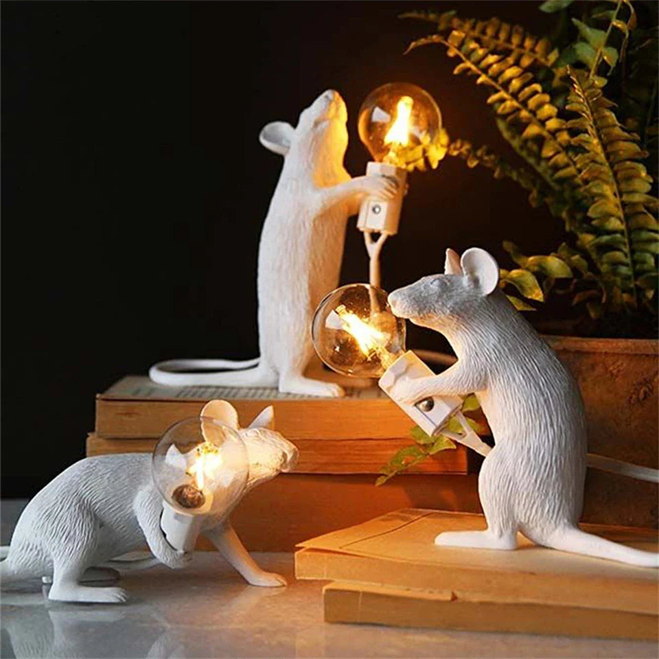 Dropshipping Nordic Mouse LED Table Lamp Modern Style Home Room Bedside Table Lights Indoor Home Decoration Lighting