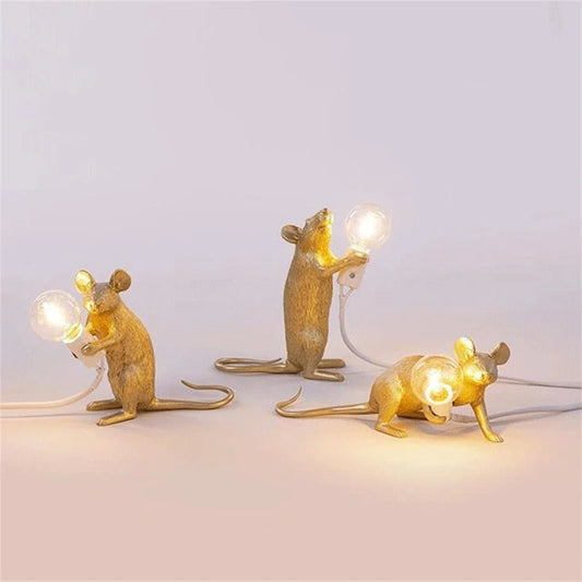 Dropshipping Nordic Mouse LED Table Lamp Modern Style Home Room Bedside Table Lights Indoor Home Decoration Lighting