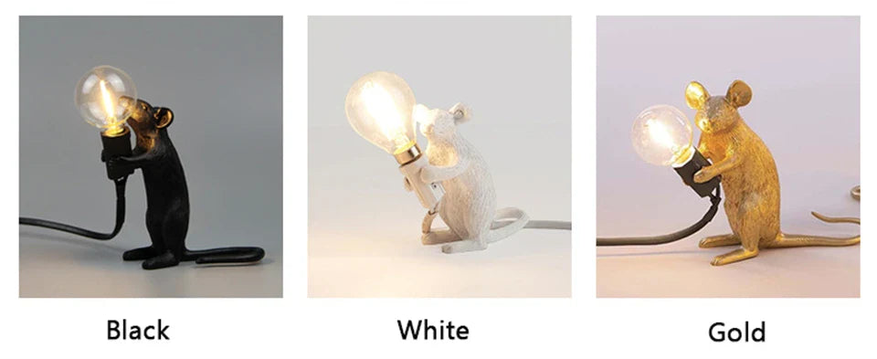 Dropshipping Nordic Mouse LED Table Lamp Modern Style Home Room Bedside Table Lights Indoor Home Decoration Lighting