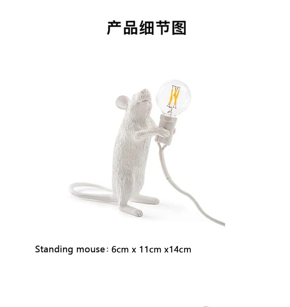Dropshipping Nordic Mouse LED Table Lamp Modern Style Home Room Bedside Table Lights Indoor Home Decoration Lighting