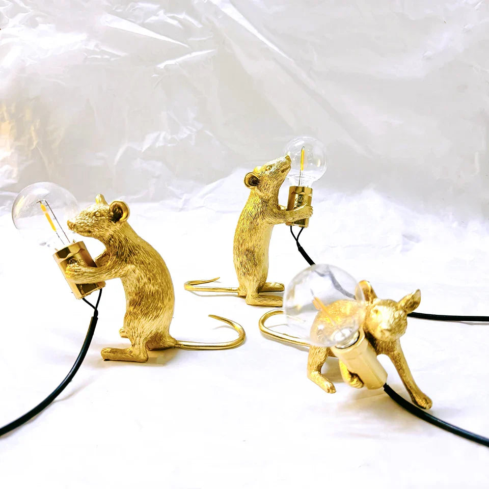 Dropshipping Nordic Mouse LED Table Lamp Modern Style Home Room Bedside Table Lights Indoor Home Decoration Lighting