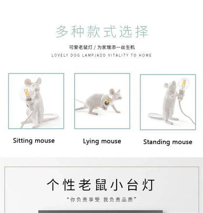 Dropshipping Nordic Mouse LED Table Lamp Modern Style Home Room Bedside Table Lights Indoor Home Decoration Lighting