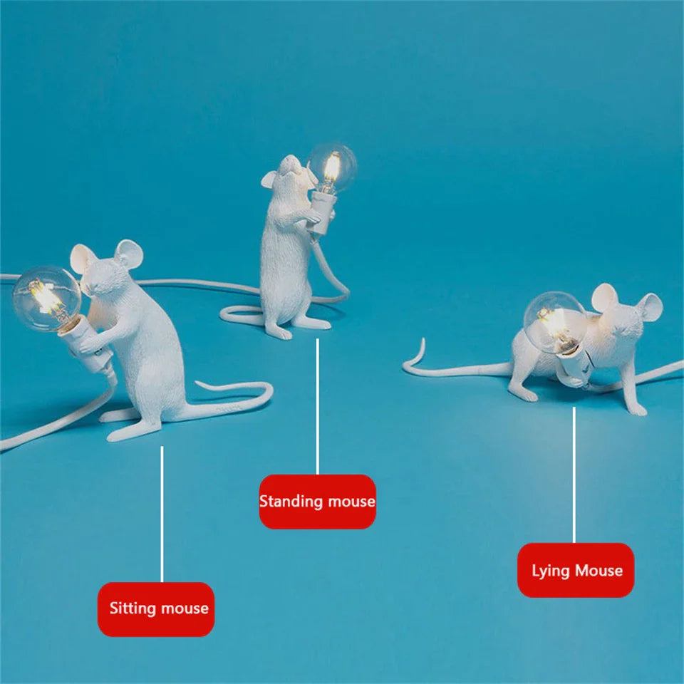 Dropshipping Nordic Mouse LED Table Lamp Modern Style Home Room Bedside Table Lights Indoor Home Decoration Lighting