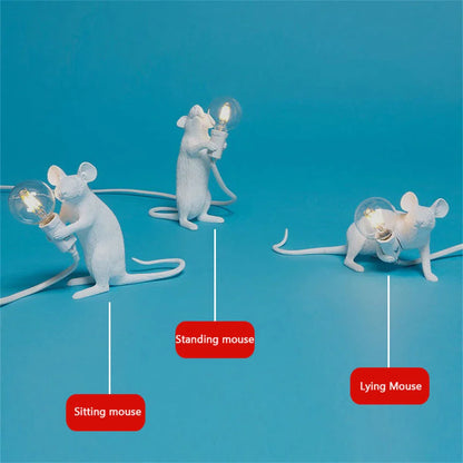 Dropshipping Nordic Mouse LED Table Lamp Modern Style Home Room Bedside Table Lights Indoor Home Decoration Lighting