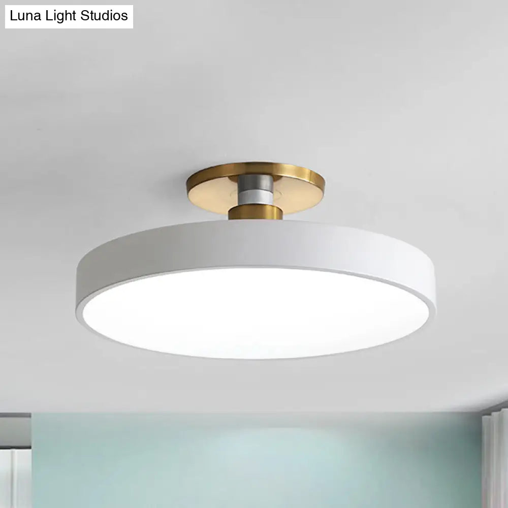 DecorBites™ DecorBites™ Drum Metal Ceiling Light Fixture - Nordic LED White Semi Flush Mount Lighting in Warm/White Light - 12"/16"/19.5" Width