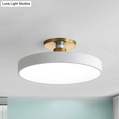 DecorBites™ DecorBites™ Drum Metal Ceiling Light Fixture - Nordic LED White Semi Flush Mount Lighting in Warm/White Light - 12"/16"/19.5" Width
