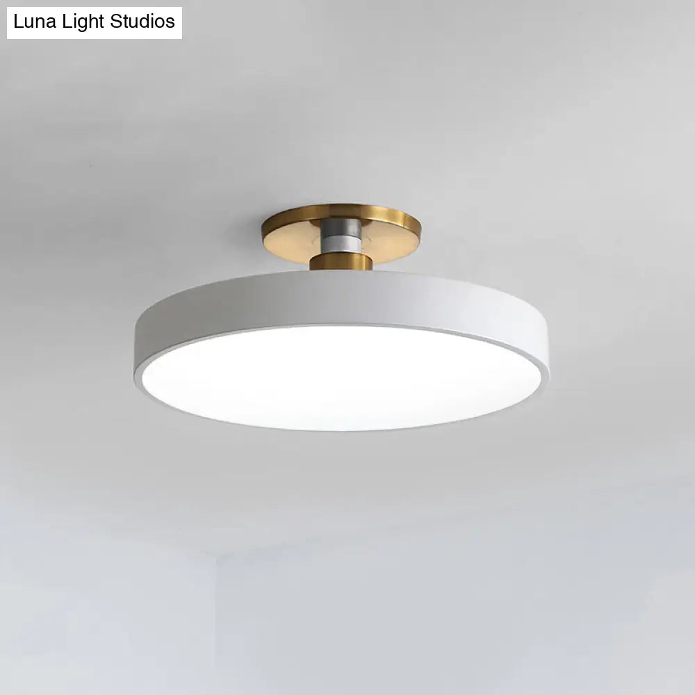 DecorBites™ DecorBites™ Drum Metal Ceiling Light Fixture - Nordic LED White Semi Flush Mount Lighting in Warm/White Light - 12"/16"/19.5" Width