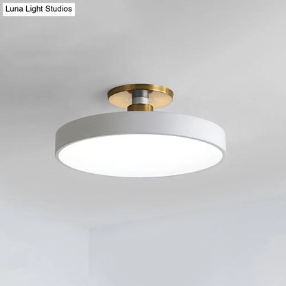DecorBites™ DecorBites™ Drum Metal Ceiling Light Fixture - Nordic LED White Semi Flush Mount Lighting in Warm/White Light - 12"/16"/19.5" Width