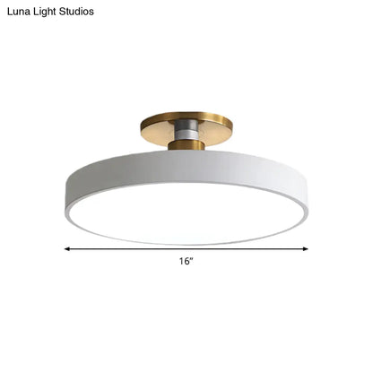 DecorBites™ DecorBites™ Drum Metal Ceiling Light Fixture - Nordic LED White Semi Flush Mount Lighting in Warm/White Light - 12"/16"/19.5" Width