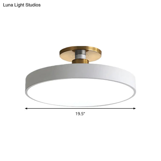 DecorBites™ DecorBites™ Drum Metal Ceiling Light Fixture - Nordic LED White Semi Flush Mount Lighting in Warm/White Light - 12"/16"/19.5" Width