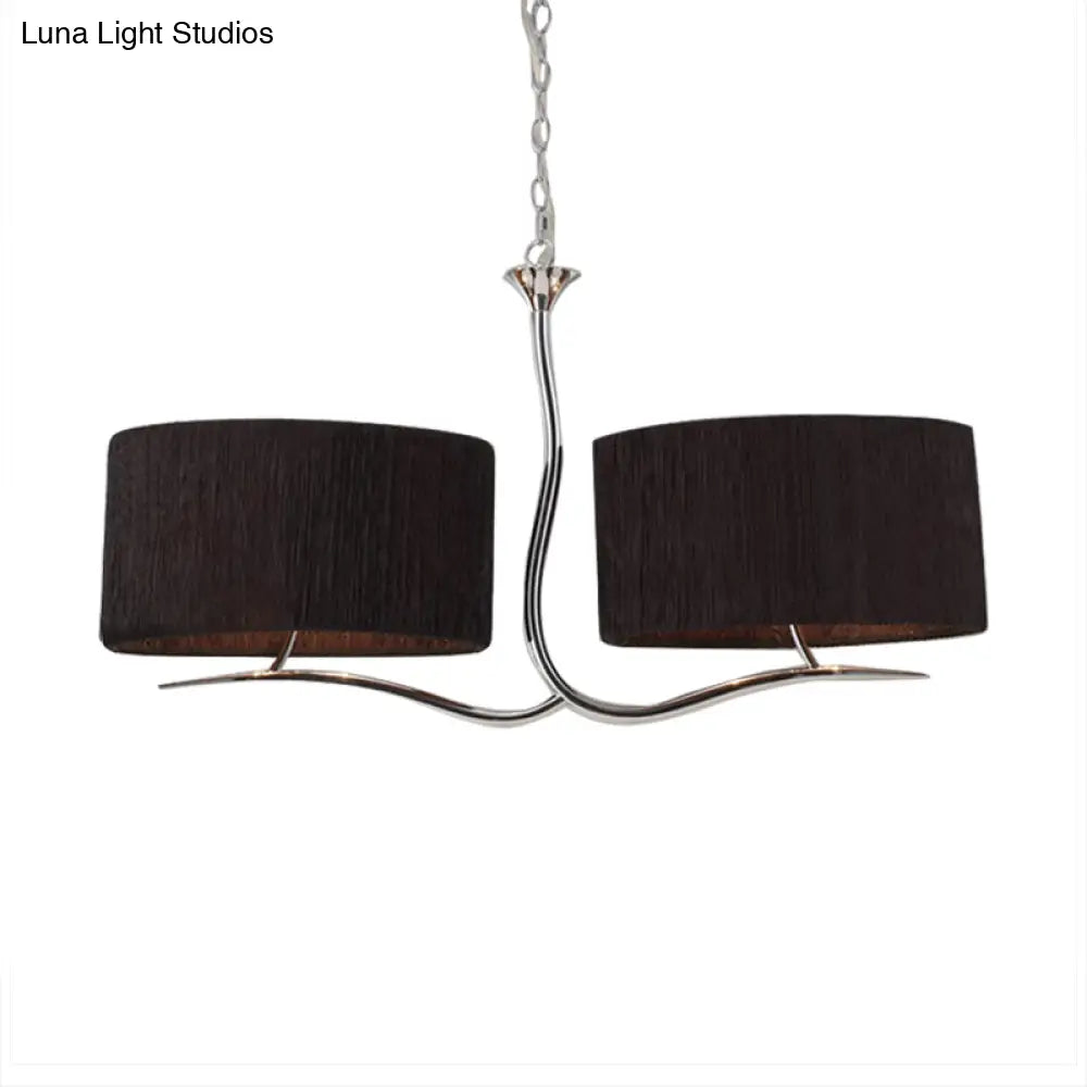 DecorBites™ Drum Pendant Light - 4 Black/White Fabric Lights for Dining Room Island