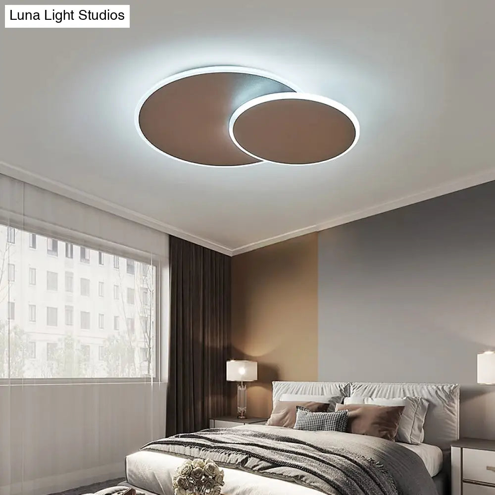 DecorBites™ DecorBites™ Dual Round Flushmount LED Ceiling Light - Minimalist Metal Surface Mounted for Bedroom