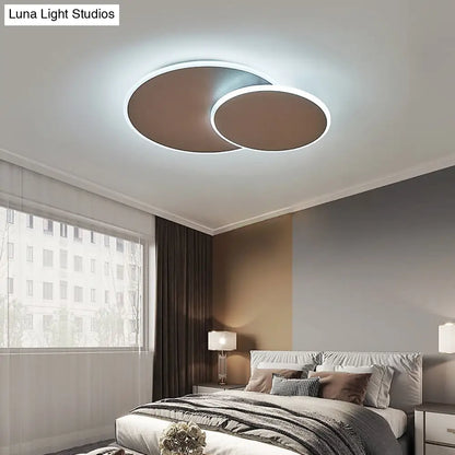 DecorBites™ DecorBites™ Dual Round Flushmount LED Ceiling Light - Minimalist Metal Surface Mounted for Bedroom