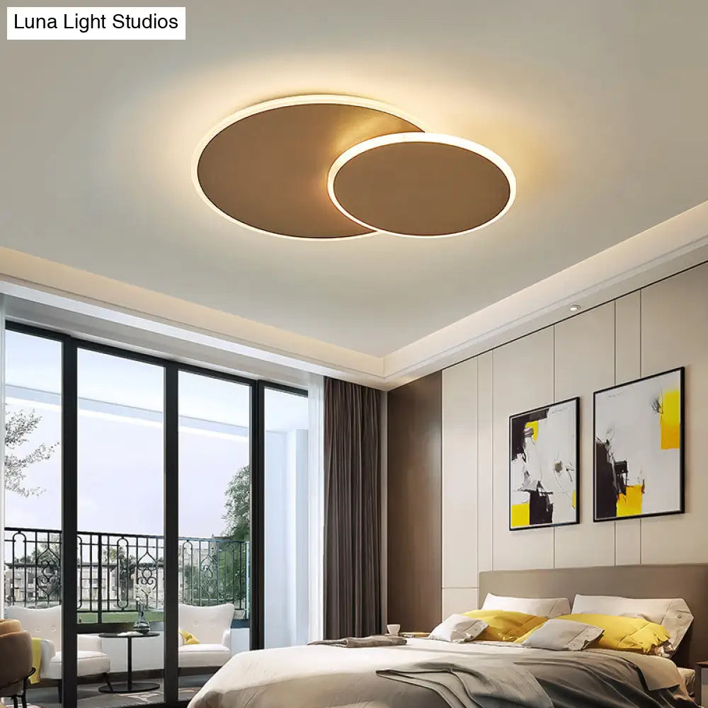 DecorBites™ DecorBites™ Dual Round Flushmount LED Ceiling Light - Minimalist Metal Surface Mounted for Bedroom