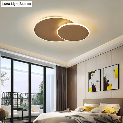 DecorBites™ DecorBites™ Dual Round Flushmount LED Ceiling Light - Minimalist Metal Surface Mounted for Bedroom
