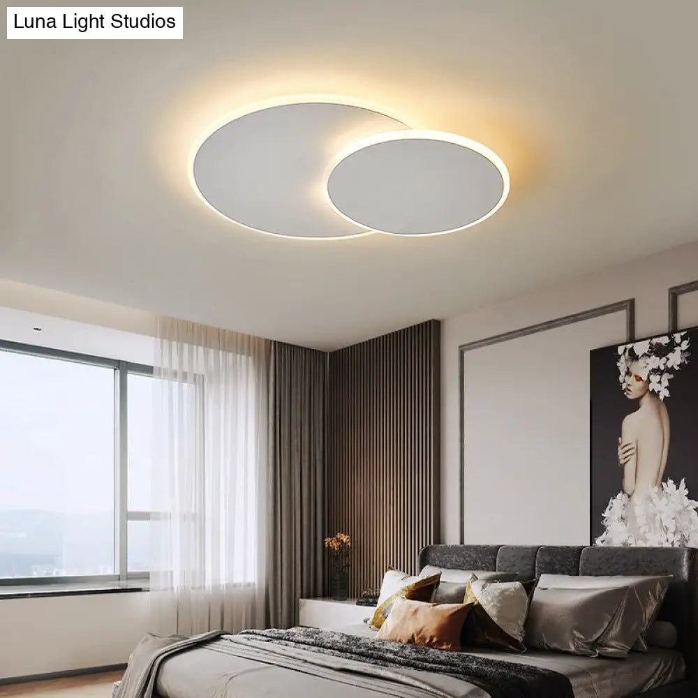 DecorBites™ DecorBites™ Dual Round Flushmount LED Ceiling Light - Minimalist Metal Surface Mounted for Bedroom