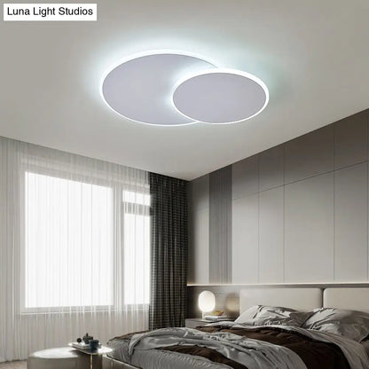 DecorBites™ DecorBites™ Dual Round Flushmount LED Ceiling Light - Minimalist Metal Surface Mounted for Bedroom