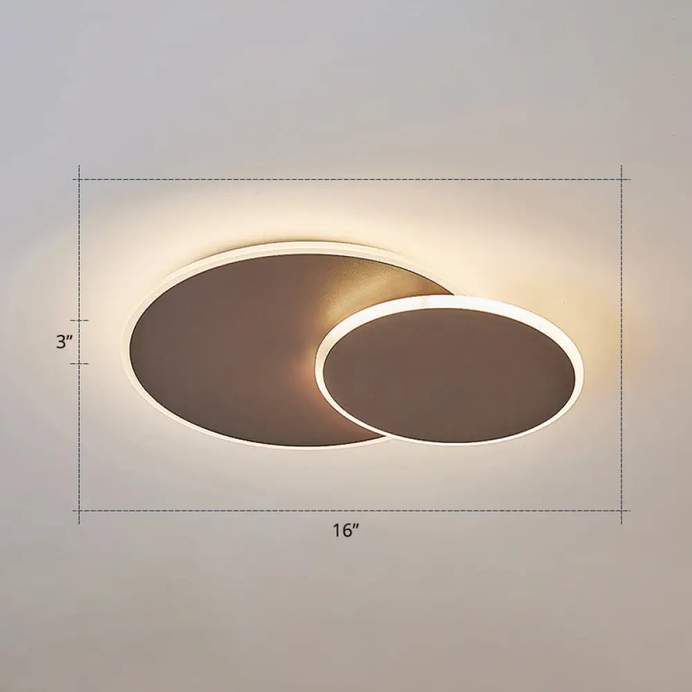 DecorBites™ DecorBites™ Dual Round Flushmount LED Ceiling Light - Minimalist Metal Surface Mounted for Bedroom