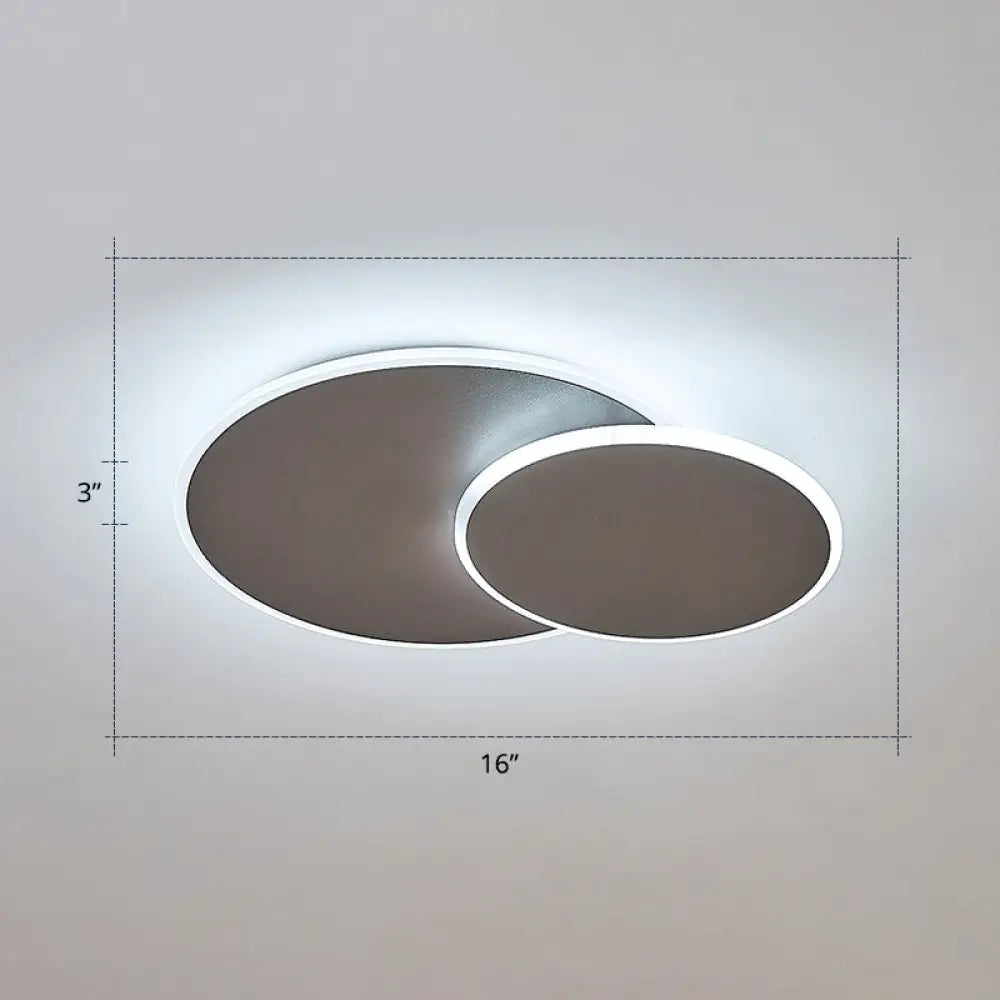 DecorBites™ DecorBites™ Dual Round Flushmount LED Ceiling Light - Minimalist Metal Surface Mounted for Bedroom
