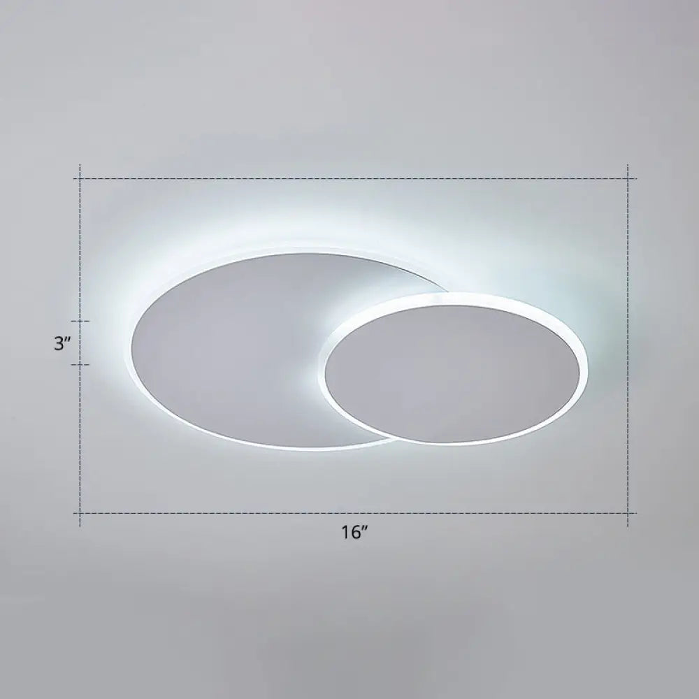 DecorBites™ DecorBites™ Dual Round Flushmount LED Ceiling Light - Minimalist Metal Surface Mounted for Bedroom