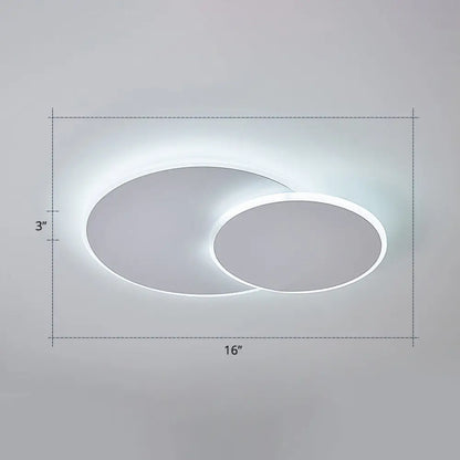 DecorBites™ DecorBites™ Dual Round Flushmount LED Ceiling Light - Minimalist Metal Surface Mounted for Bedroom
