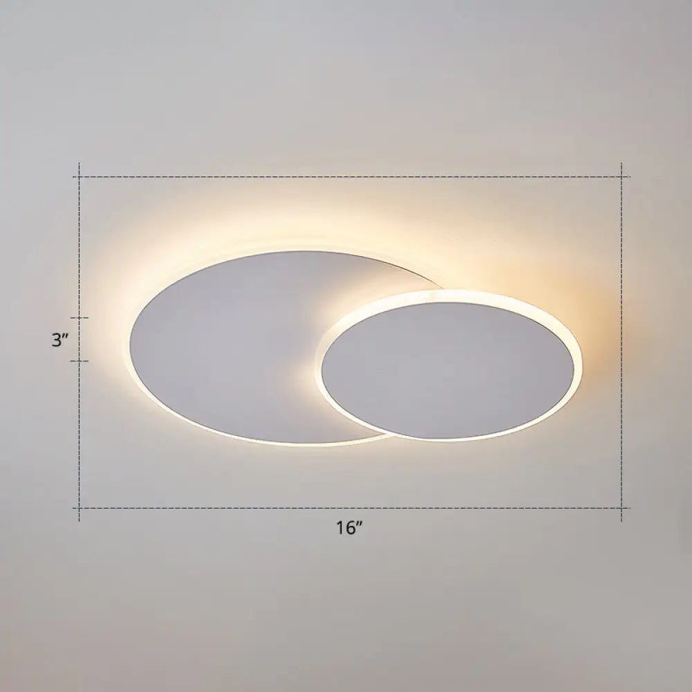 DecorBites™ DecorBites™ Dual Round Flushmount LED Ceiling Light - Minimalist Metal Surface Mounted for Bedroom